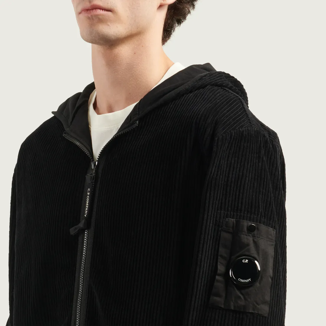 C.P. Company Мужская толстовка Corduroy 350 Lens Zip Hoodie