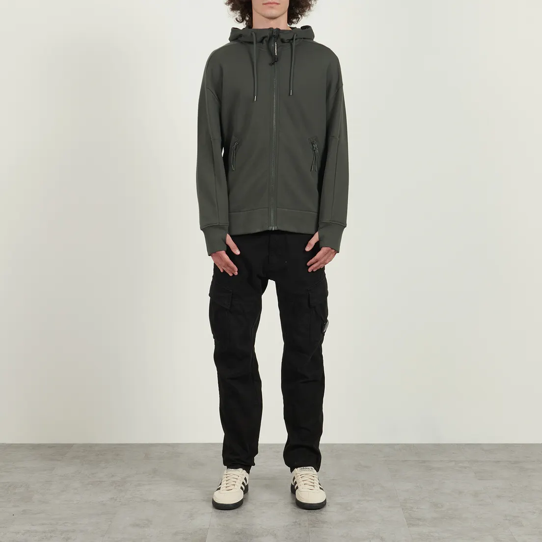 C.P. Company Мужская толстовка Adjustable Hoodie Kangaroo Pocket Lens