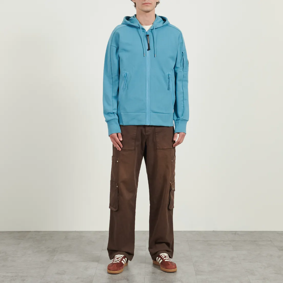 C.P. Company Мужская толстовка Diagonal Raised Fleece Lens Full Zip Hoodie