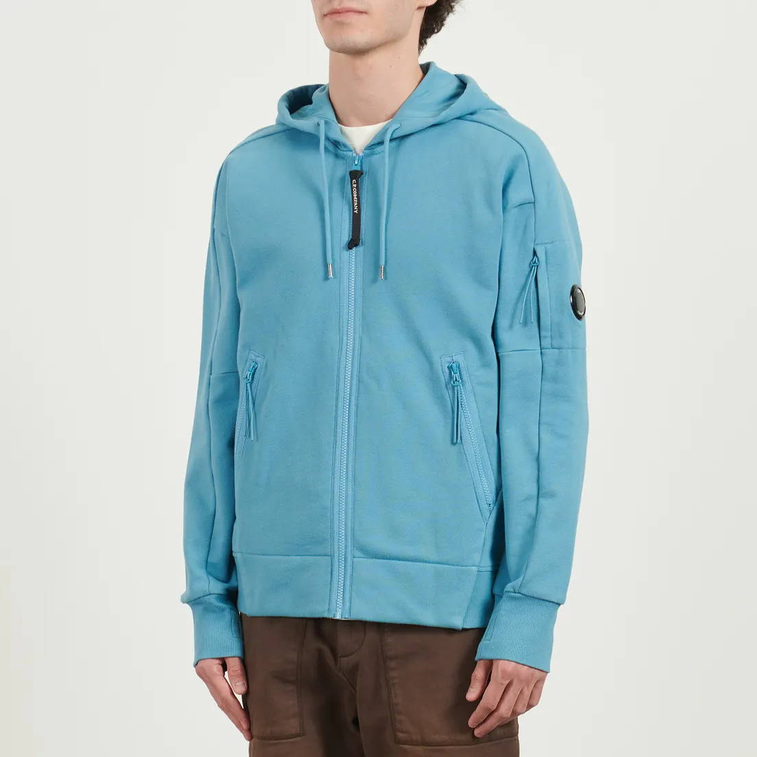 C.P. Company Мужская толстовка Diagonal Raised Fleece Lens Full Zip Hoodie