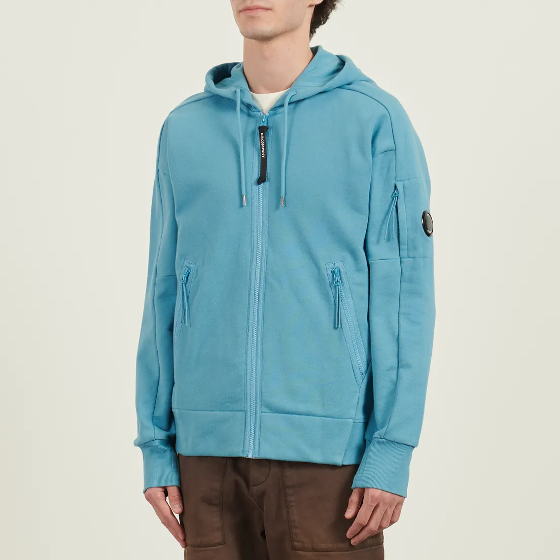 C.P. Company Мужская толстовка Diagonal Raised Fleece Lens Full Zip Hoodie