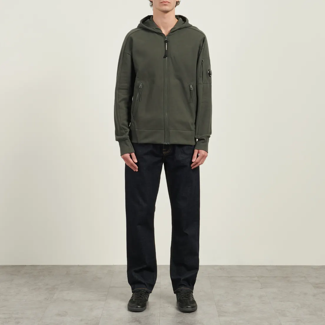 C.P. Company Мужская толстовка Diagonal Raised Fleece Lens Full Zip Hoodie