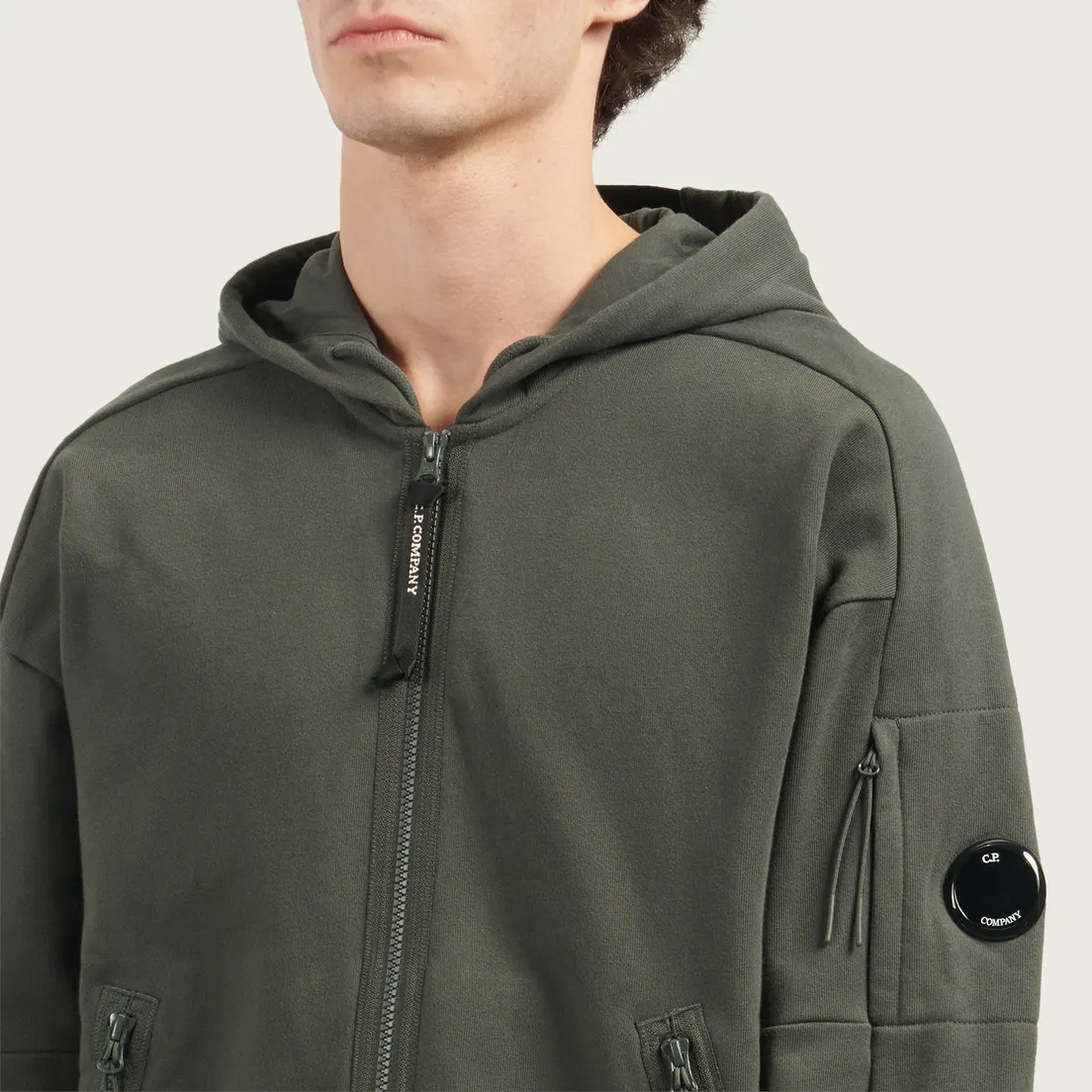 C.P. Company Мужская толстовка Diagonal Raised Fleece Lens Full Zip Hoodie