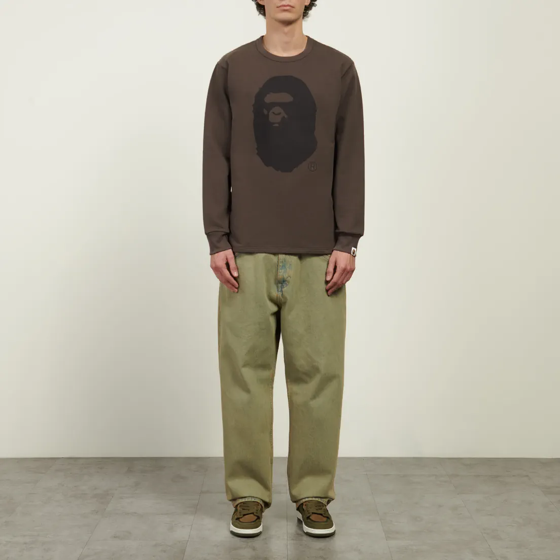 A Bathing Ape Мужской лонгслив Ape Head Brushed