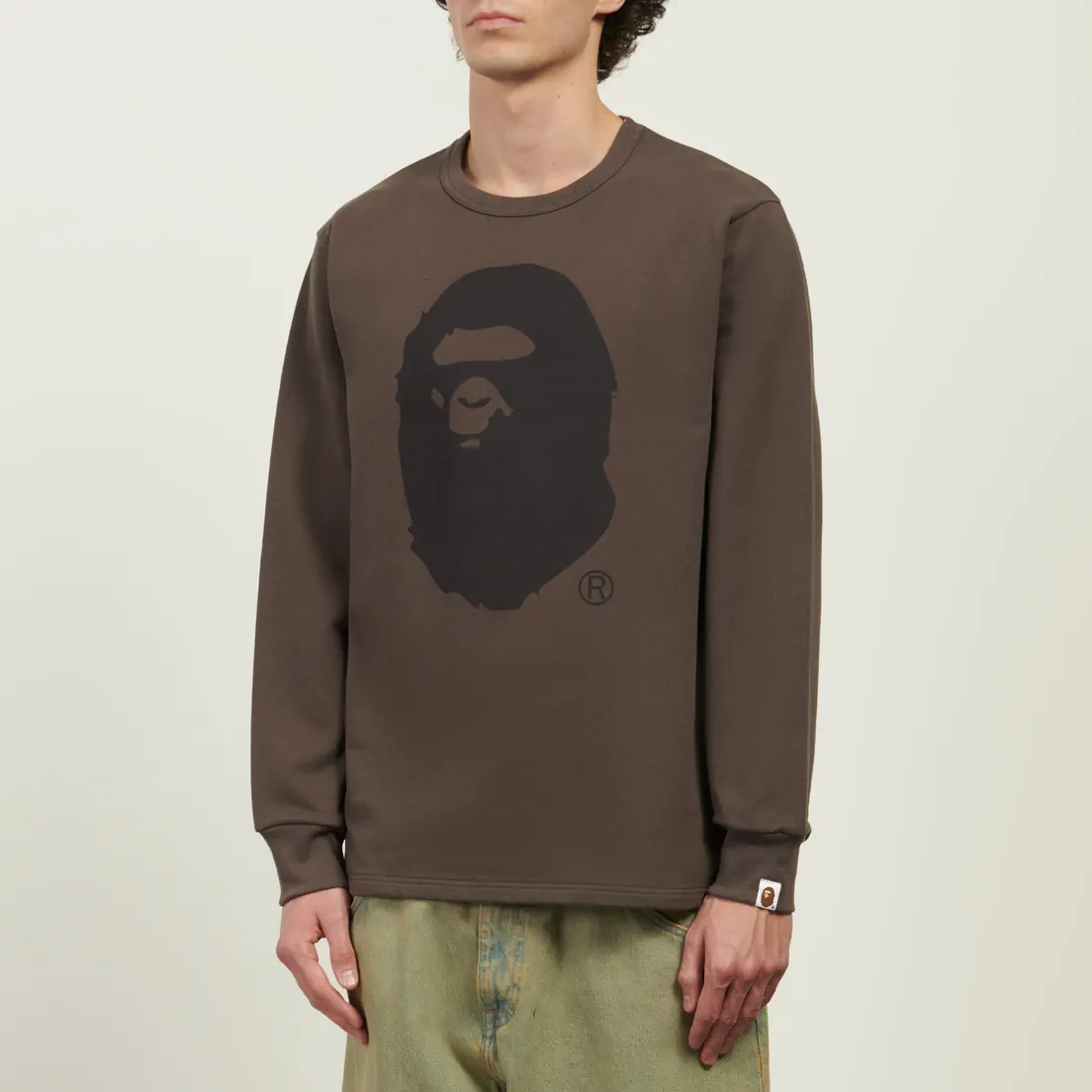 A Bathing Ape Мужской лонгслив Ape Head Brushed