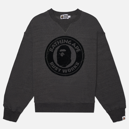 Мужская толстовка A Bathing Ape Over Dye Busy Works Relaxed Fit Crewneck, цвет серый, размер XXL