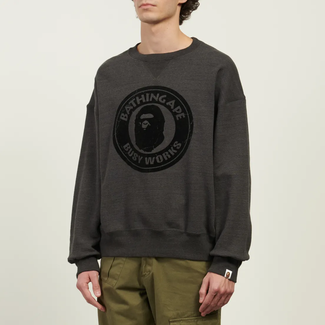 A Bathing Ape Мужская толстовка Over Dye Busy Works Relaxed Fit Crewneck