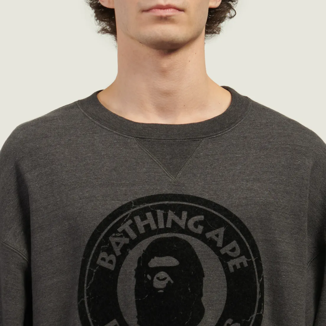 A Bathing Ape Мужская толстовка Over Dye Busy Works Relaxed Fit Crewneck