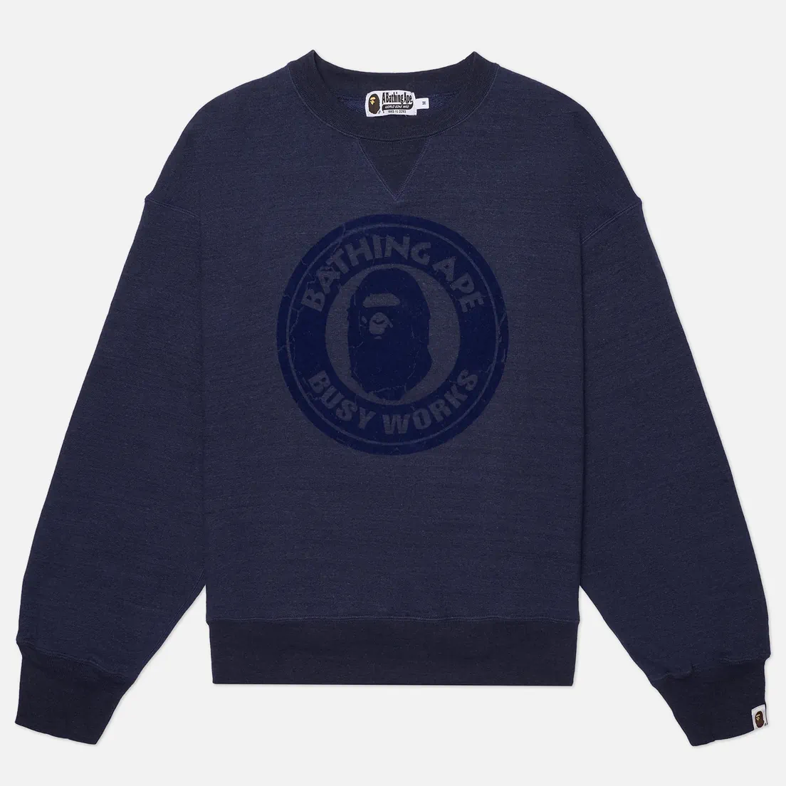 A Bathing Ape Мужская толстовка Over Dye Busy Works Relaxed Fit Crewneck