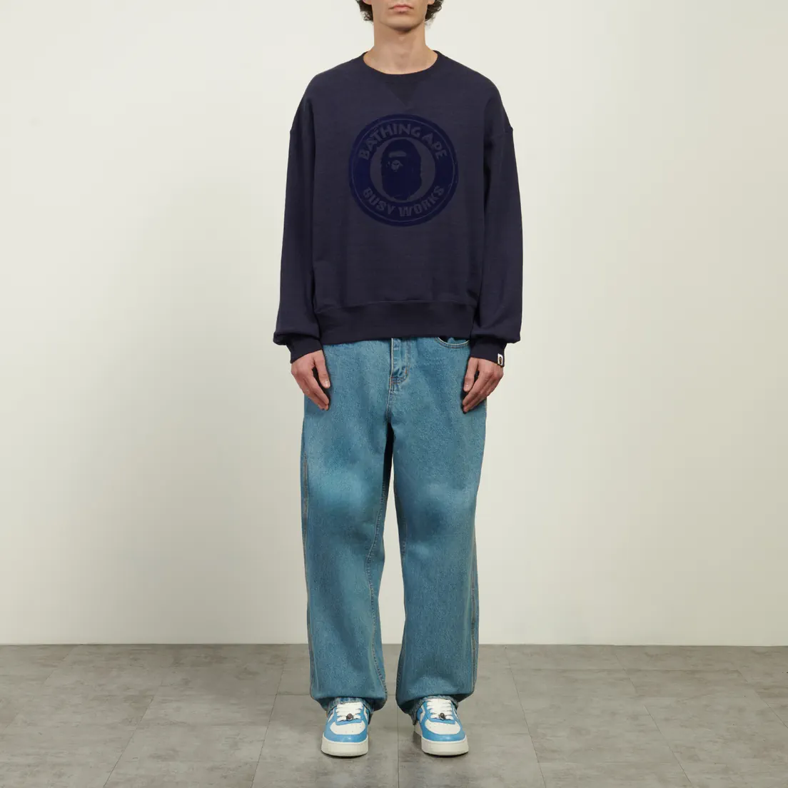 A Bathing Ape Мужская толстовка Over Dye Busy Works Relaxed Fit Crewneck