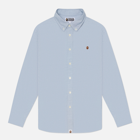 Мужская рубашка A Bathing Ape One Point Oxford, цвет голубой, размер L