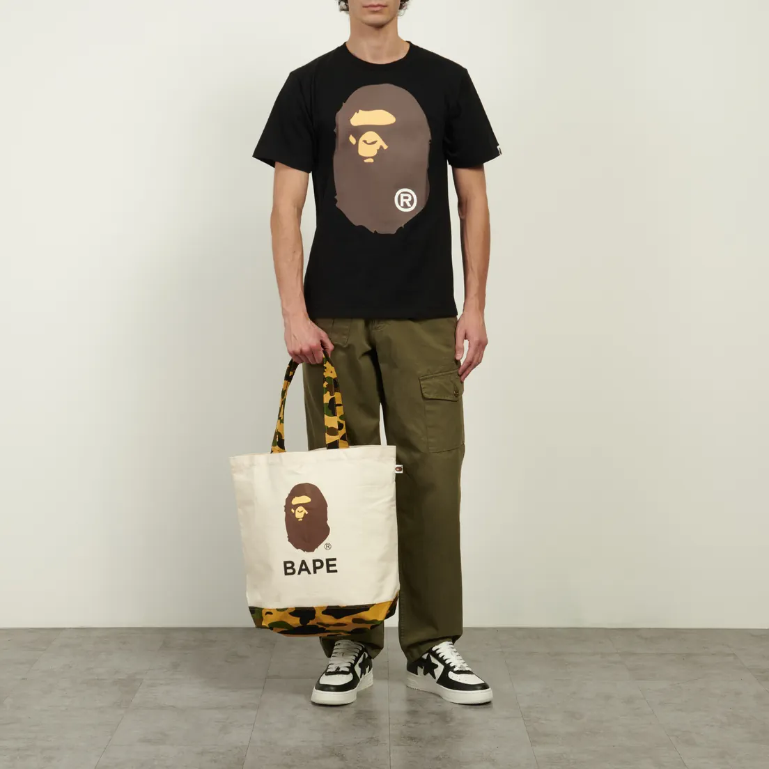 A Bathing Ape Сумка 1st Camo Ape Head Tote