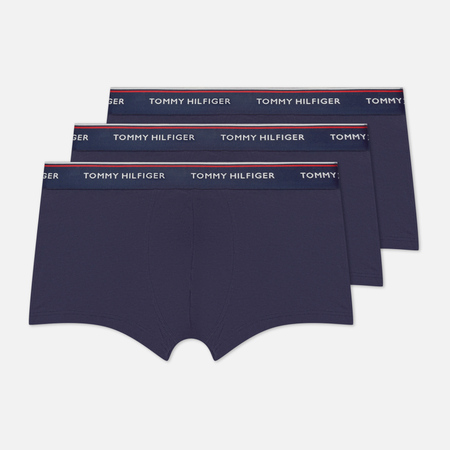 фото Комплект мужских трусов tommy hilfiger underwear 3-pack stretch cotton low rise trunks, цвет синий, размер s