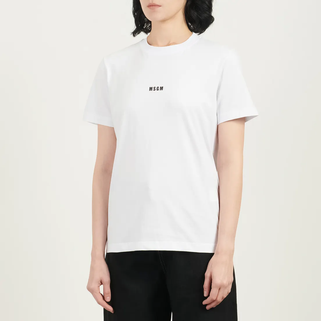 MSGM Женская футболка Micrologo Basic Crew Neck