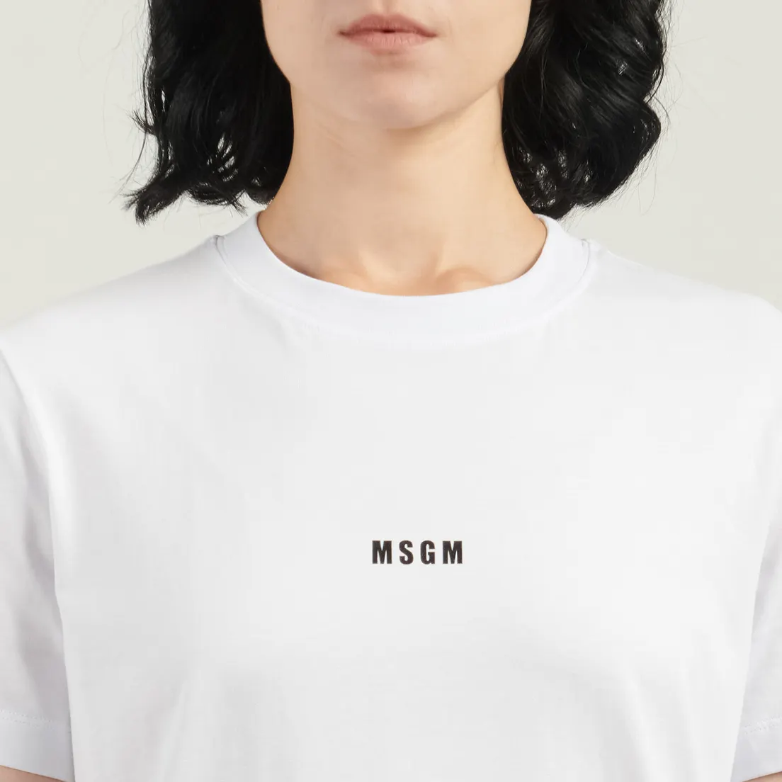 MSGM Женская футболка Micrologo Basic Crew Neck