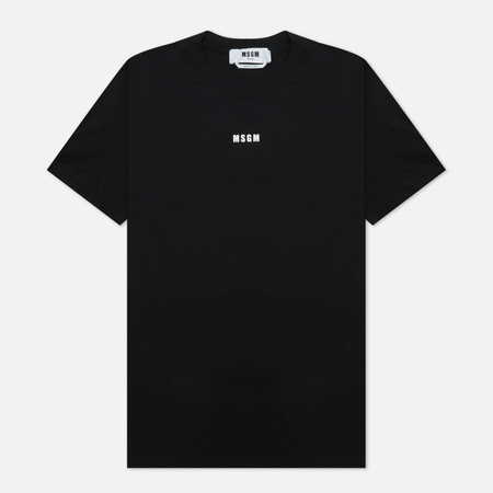 Женская футболка MSGM Micrologo Basic Crew Neck, цвет чёрный