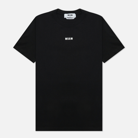 Женская футболка MSGM Micrologo Basic Crew Neck Black/White