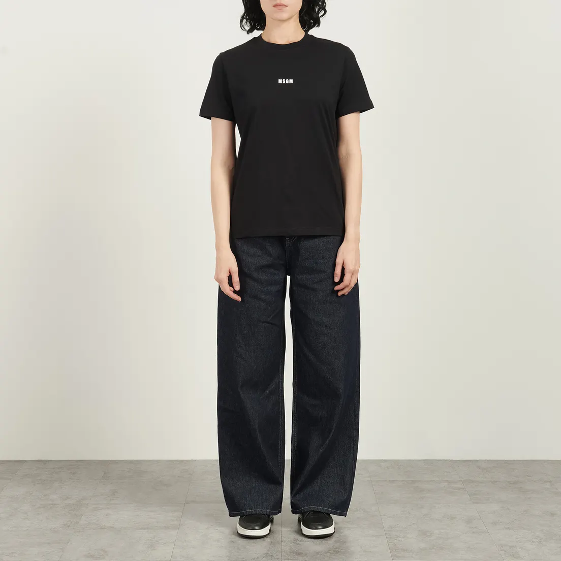 MSGM Женская футболка Micrologo Basic Crew Neck