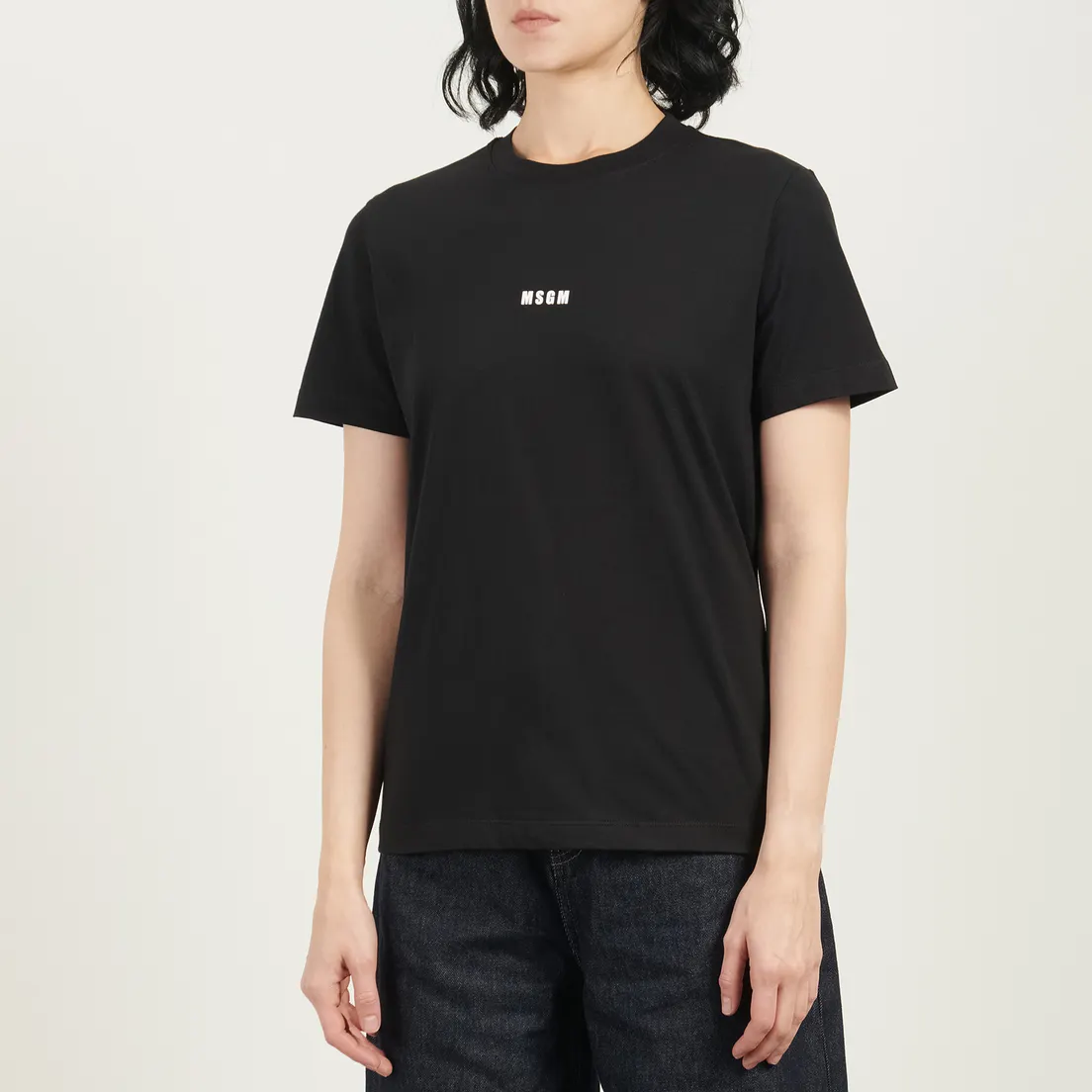 MSGM Женская футболка Micrologo Basic Crew Neck