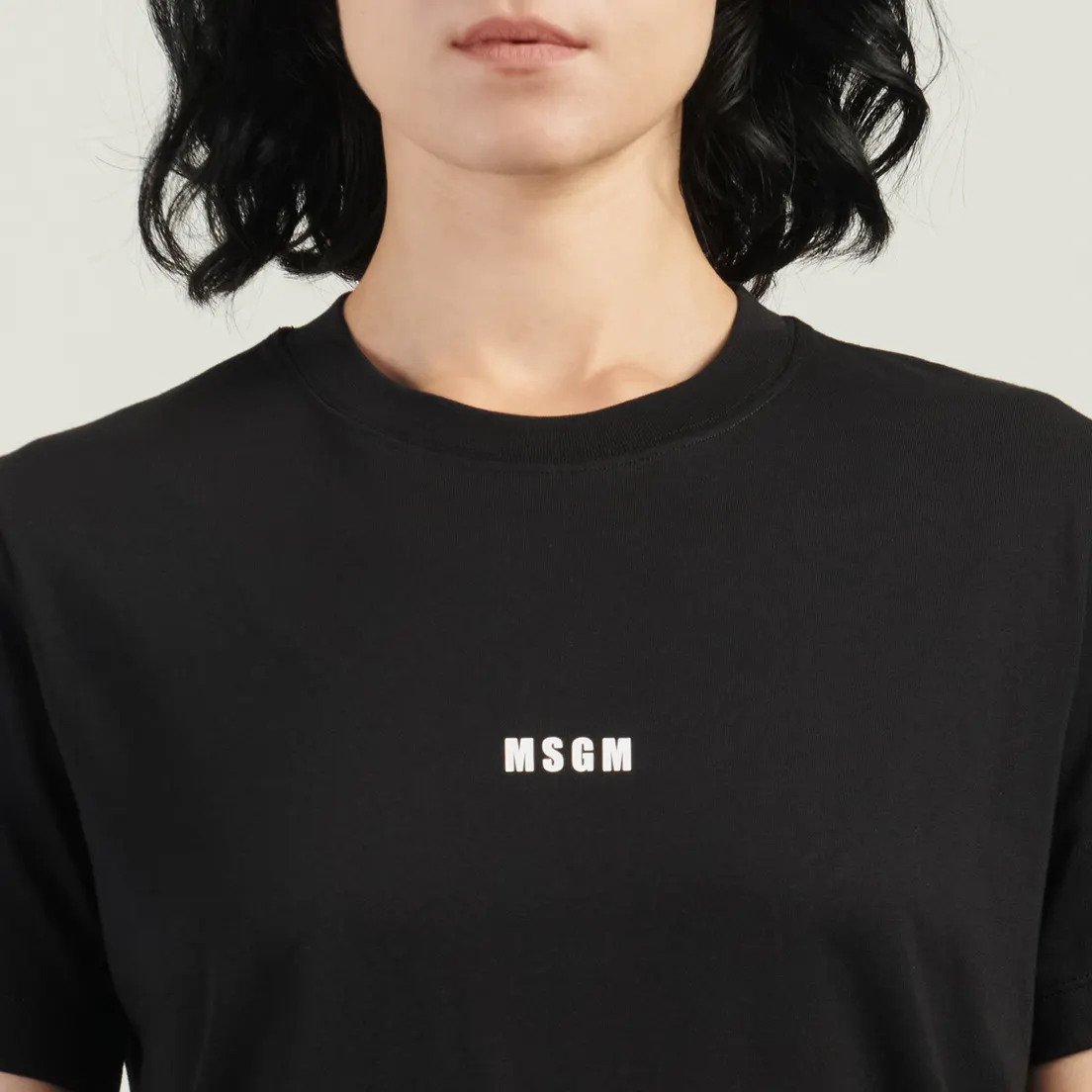 MSGM Женская футболка Micrologo Basic Crew Neck
