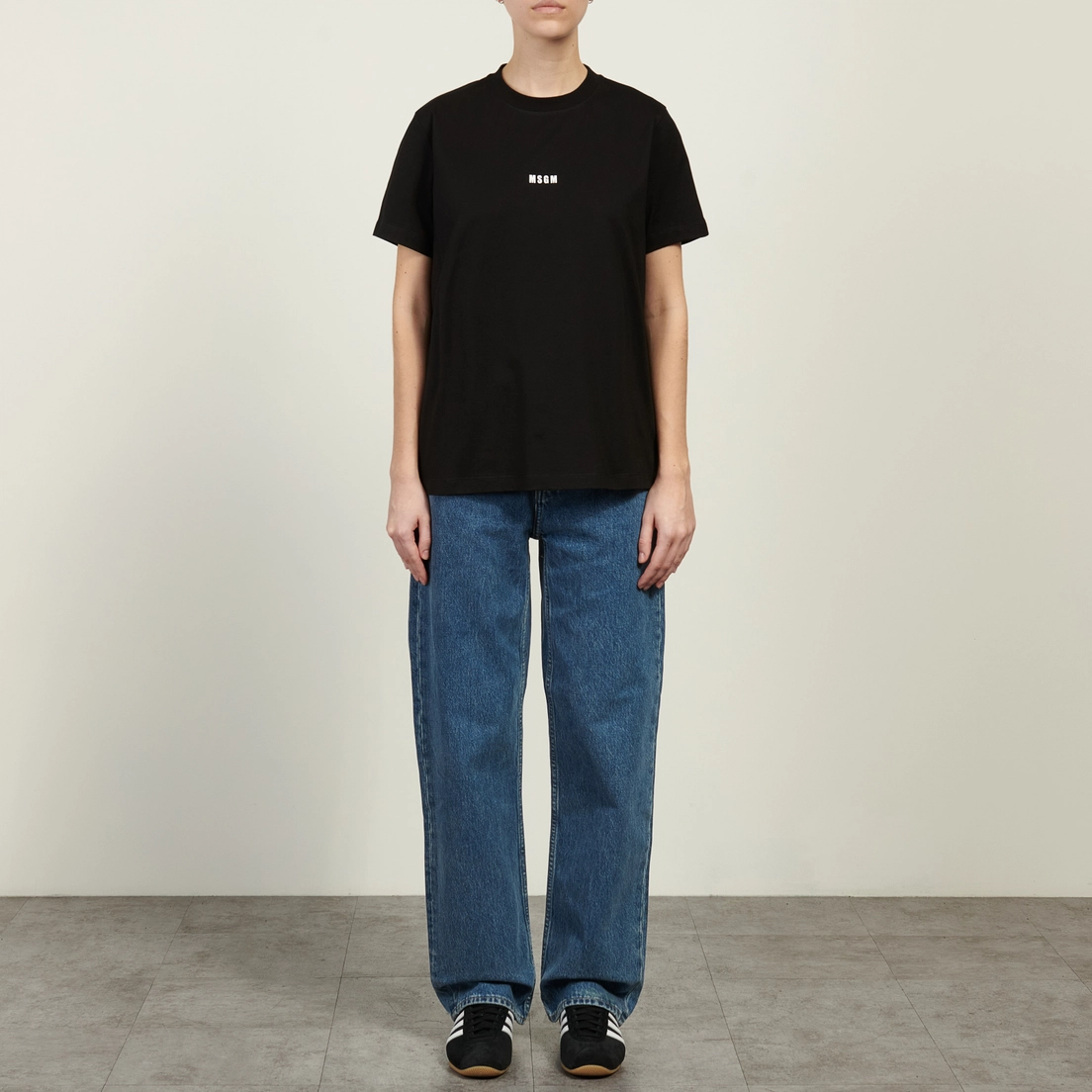 MSGM Женская футболка Micrologo Basic Crew Neck