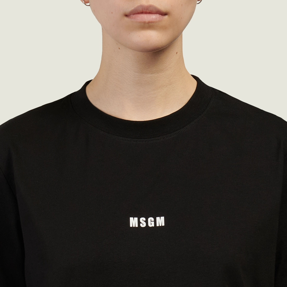 MSGM Женская футболка Micrologo Basic Crew Neck