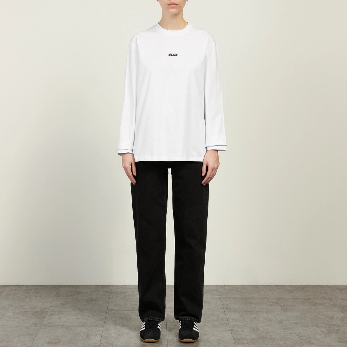 MSGM Женский лонгслив Micrologo Basic Crew Neck
