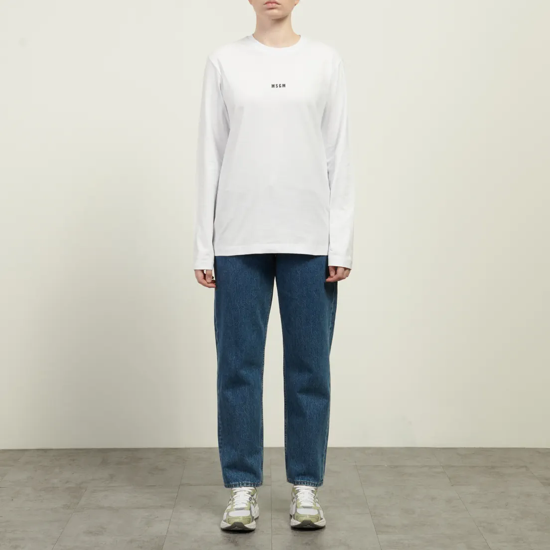 MSGM Женский лонгслив Micrologo Basic Crew Neck