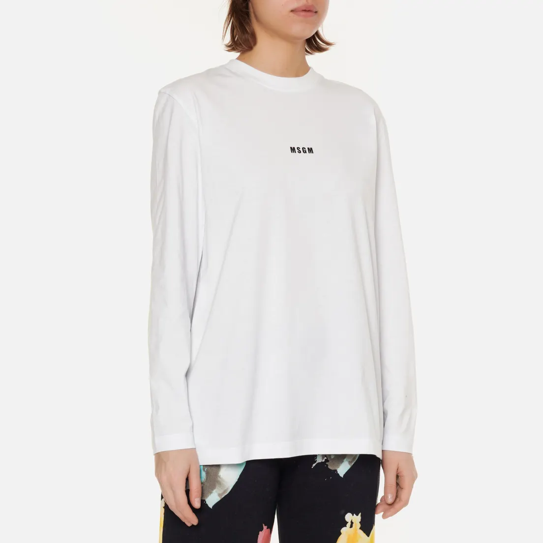 MSGM Женский лонгслив Micrologo Basic Crew Neck