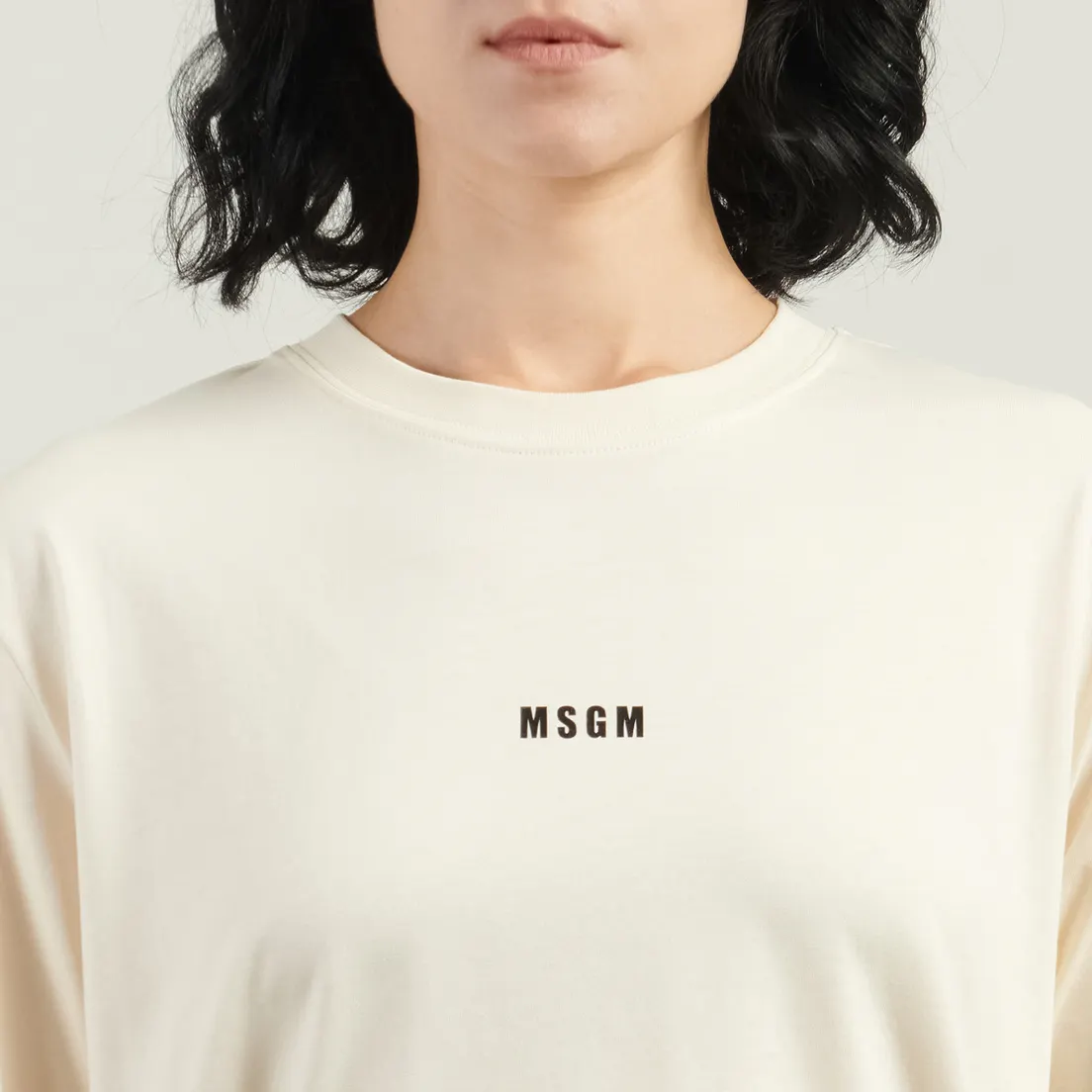 MSGM Женский лонгслив Micrologo Basic Crew Neck