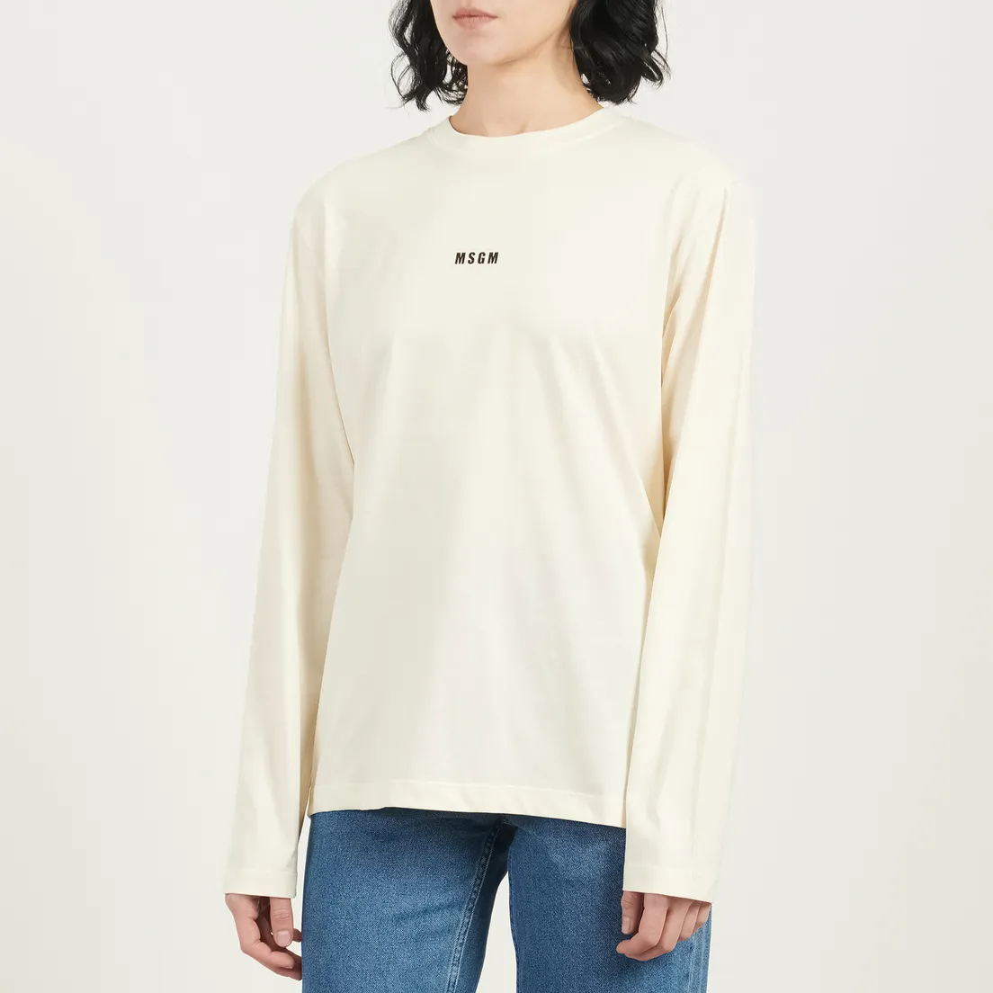 MSGM Женский лонгслив Micrologo Basic Crew Neck
