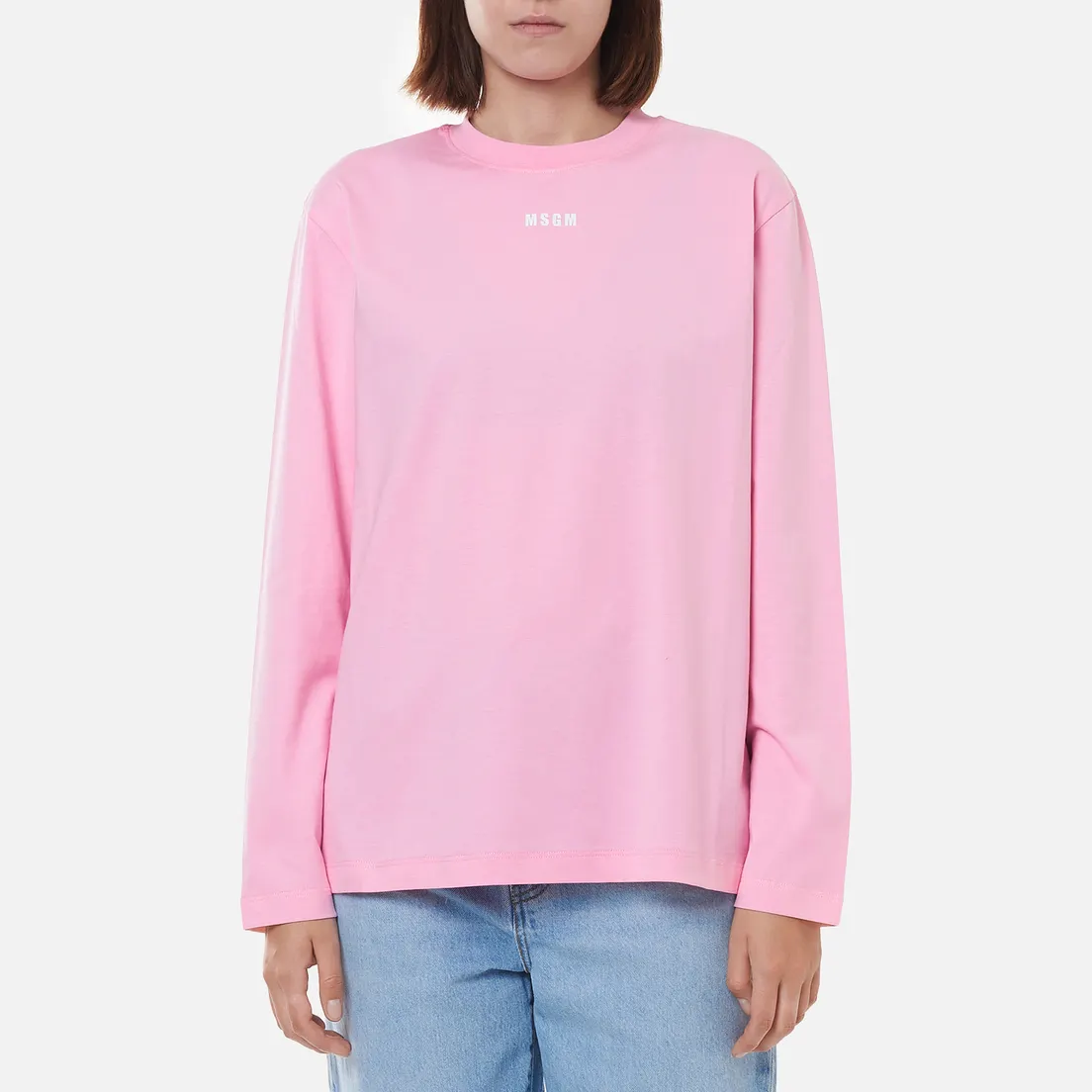 MSGM Женский лонгслив Micrologo Basic Crew Neck