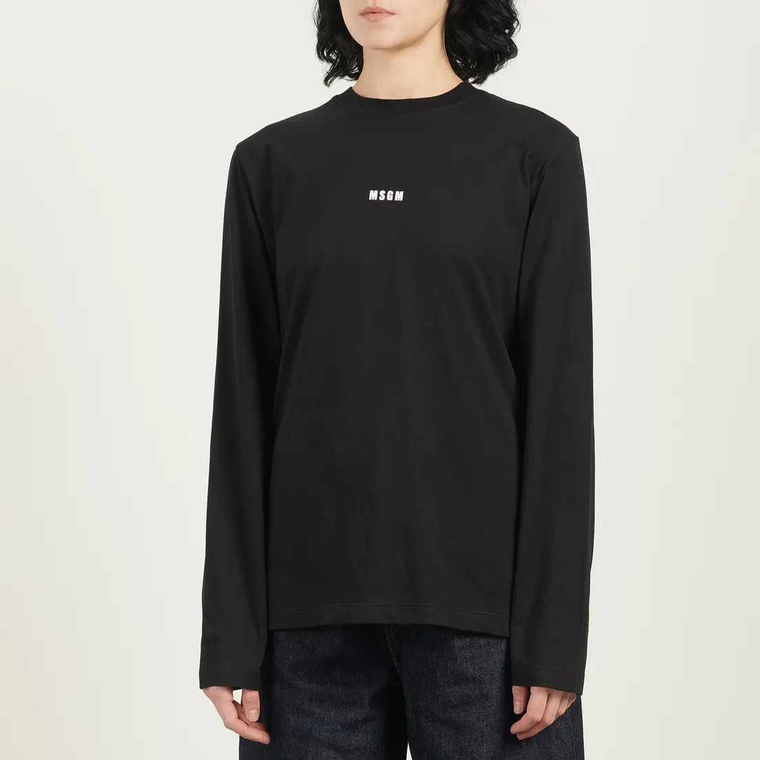 MSGM Женский лонгслив Micrologo Basic Crew Neck
