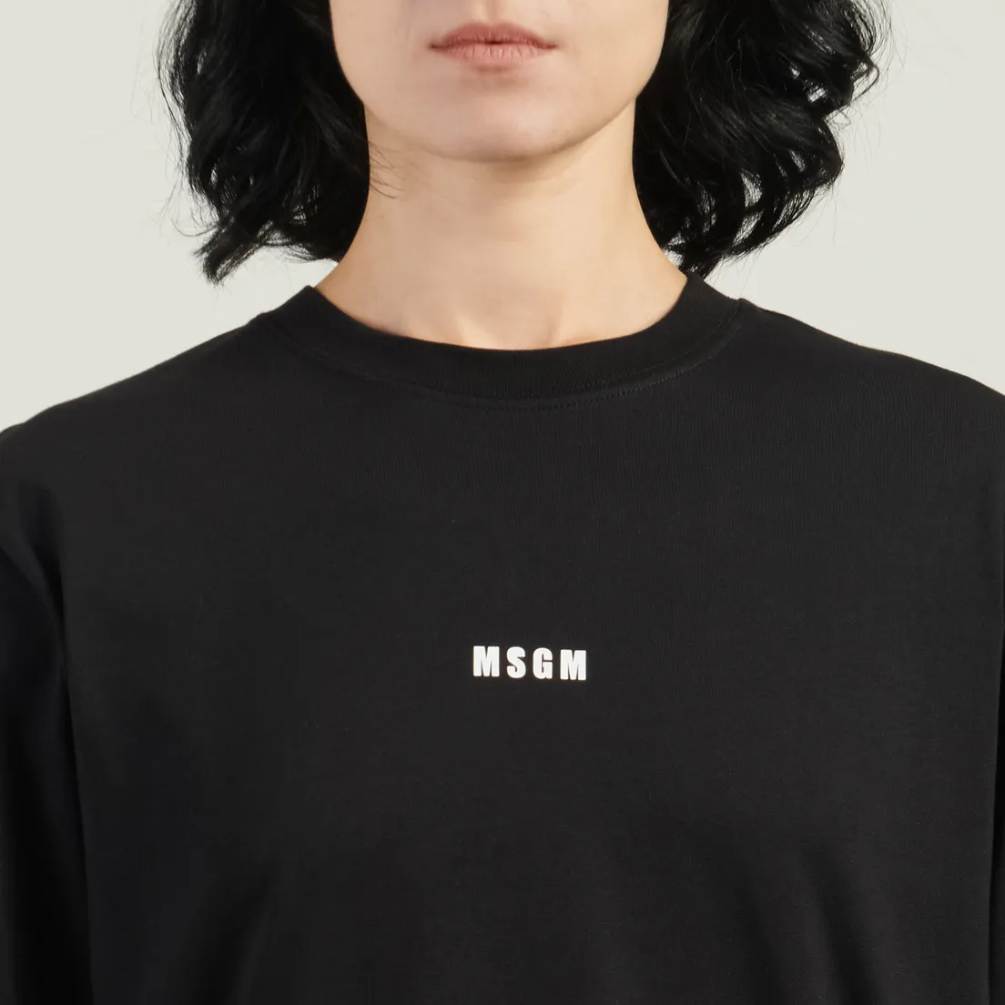 MSGM Женский лонгслив Micrologo Basic Crew Neck