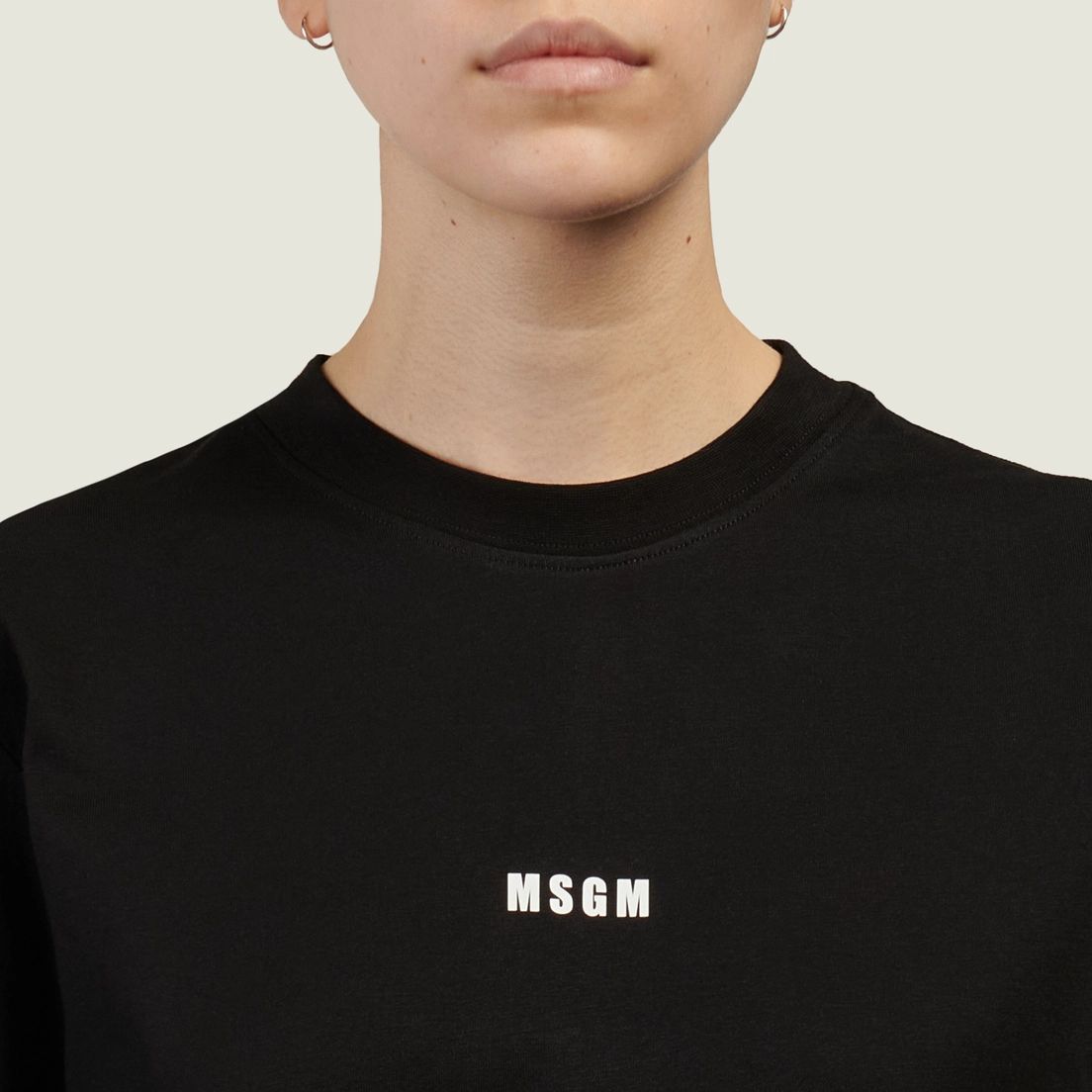 MSGM Женский лонгслив Micrologo Basic Crew Neck