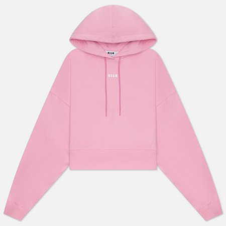 Женская толстовка MSGM Micrologo Basic Unbrushed Hoodie, цвет розовый, размер S