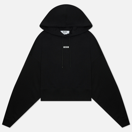 Женская толстовка MSGM Micrologo Basic Unbrushed Hoodie, цвет чёрный, размер L