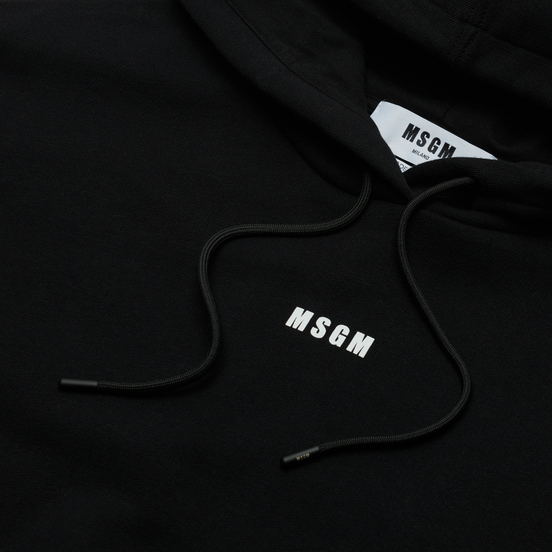 Женская толстовка MSGM Micrologo Basic Unbrushed Hoodie Black/White