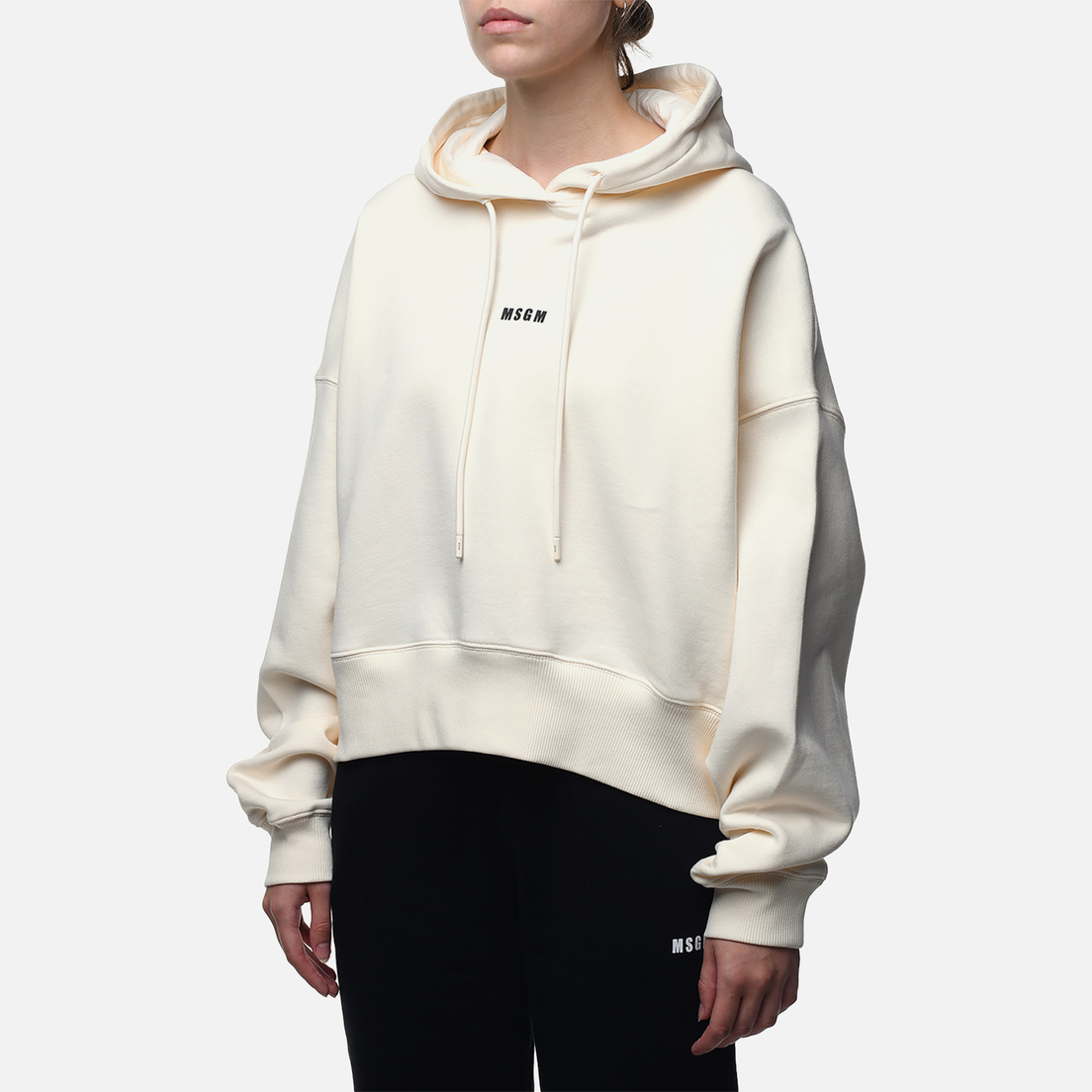 MSGM Женская толстовка Micrologo Basic Hoodie Short