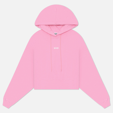 Женская толстовка MSGM Micrologo Print Hoodie, цвет розовый, размер S
