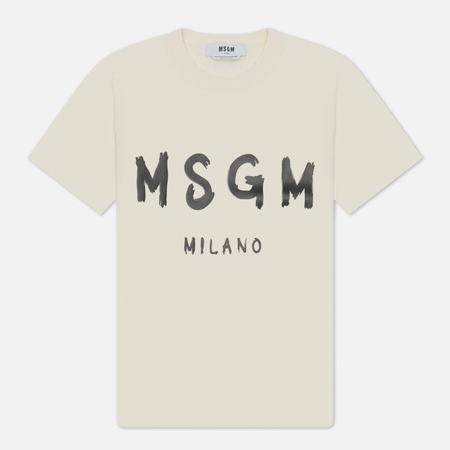 Женская футболка MSGM MSGM Milano Logo, цвет бежевый, размер XS