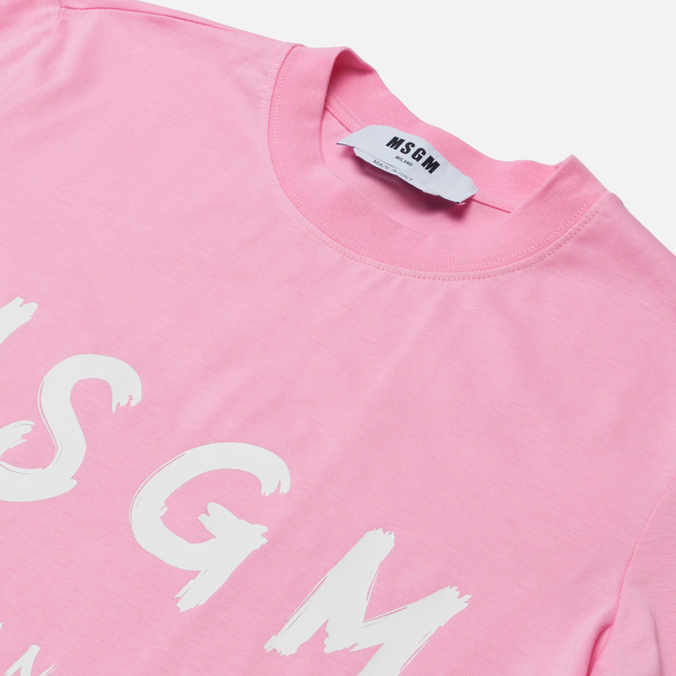 Женская футболка MSGM, цвет розовый, размер L 2000MDM510 200002 12 MSGM Milano Logo - фото 2