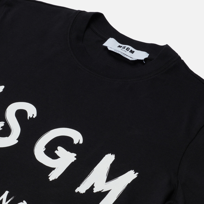 Женская футболка MSGM, цвет чёрный, размер XS 2000MDM510 200002 99 MSGM Milano Logo - фото 2