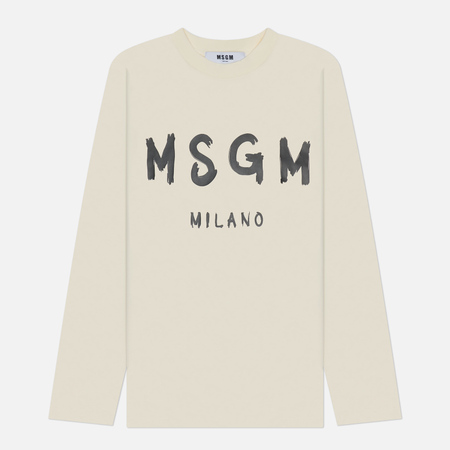   Brandshop Женский лонгслив MSGM MSGM Milano Logo, цвет бежевый, размер S