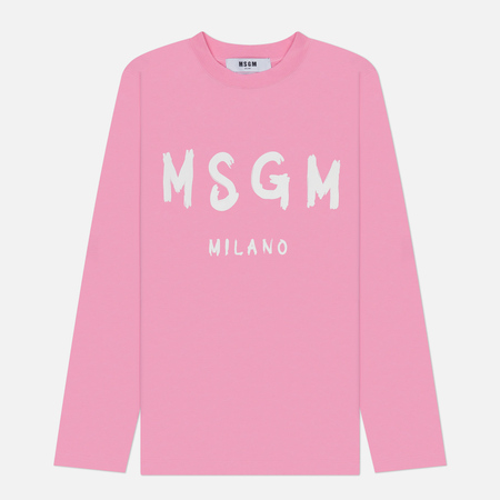  Женский лонгслив MSGM MSGM Milano Logo, цвет розовый, размер L