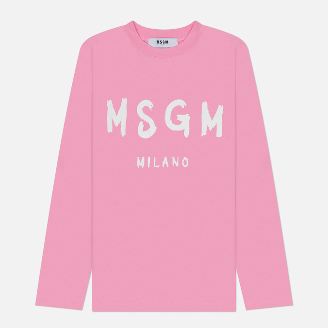 Женский лонгслив MSGM MSGM Milano Logo, цвет розовый