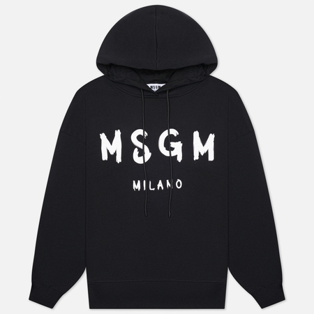 фото Женская толстовка msgm msgm milano logo unbrushed hoodie, цвет чёрный, размер xs