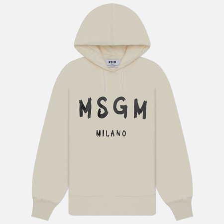 Женская толстовка MSGM MSGM Milano Logo Brushed Hoodie, цвет бежевый, размер S