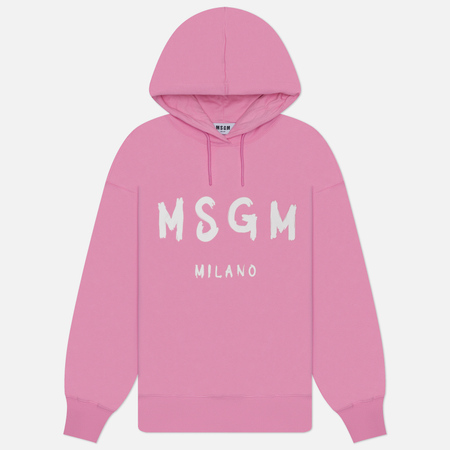 Женская толстовка MSGM MSGM Milano Logo Brushed Hoodie, цвет розовый, размер S