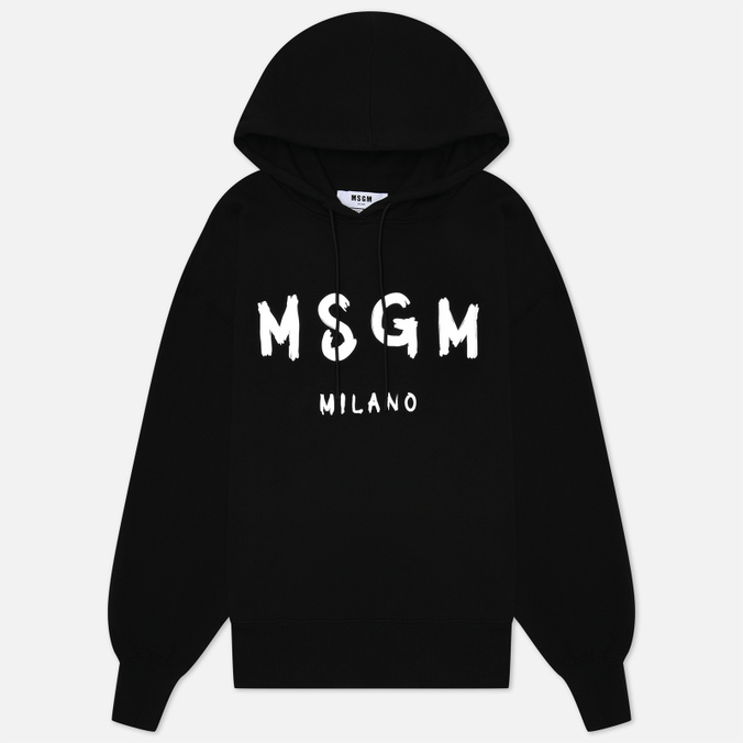 Женская толстовка MSGM MSGM Milano Logo Brushed Hoodie, цвет чёрный